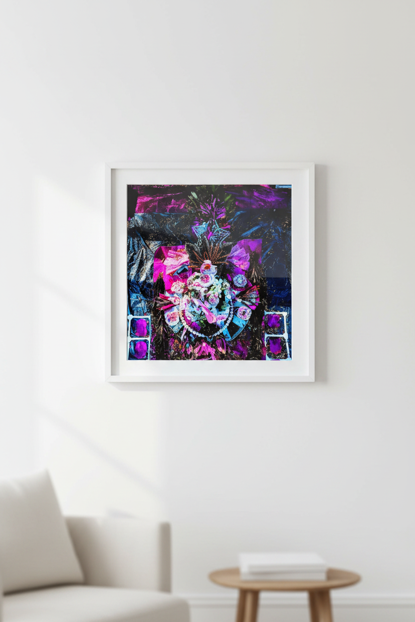 Splendid Royalty – Luxe Floral Digital Pattern framed wall art mockup